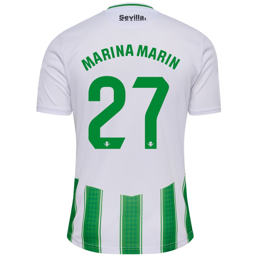 Men Football Marina Marín #27 White Home Jersey 2023/24 T-Shirt Canada