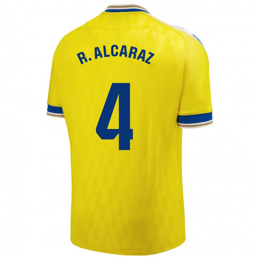 Men Football Rubén Alcaraz #4 Yellow Home Jersey 2023/24 T-Shirt Canada