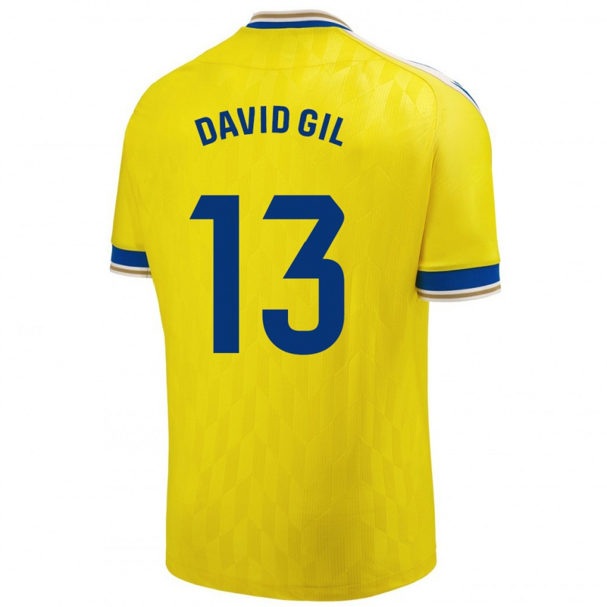 Men Football David Gil #13 Yellow Home Jersey 2023/24 T-Shirt Canada