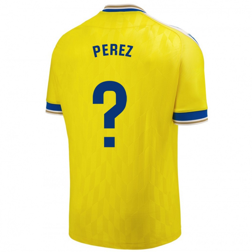 Men Football Ángel Pérez #0 Yellow Home Jersey 2023/24 T-Shirt Canada