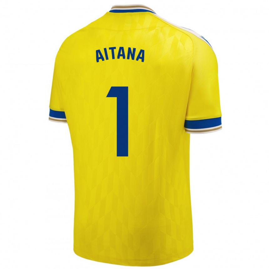 Men Football Aitana #1 Yellow Home Jersey 2023/24 T-Shirt Canada