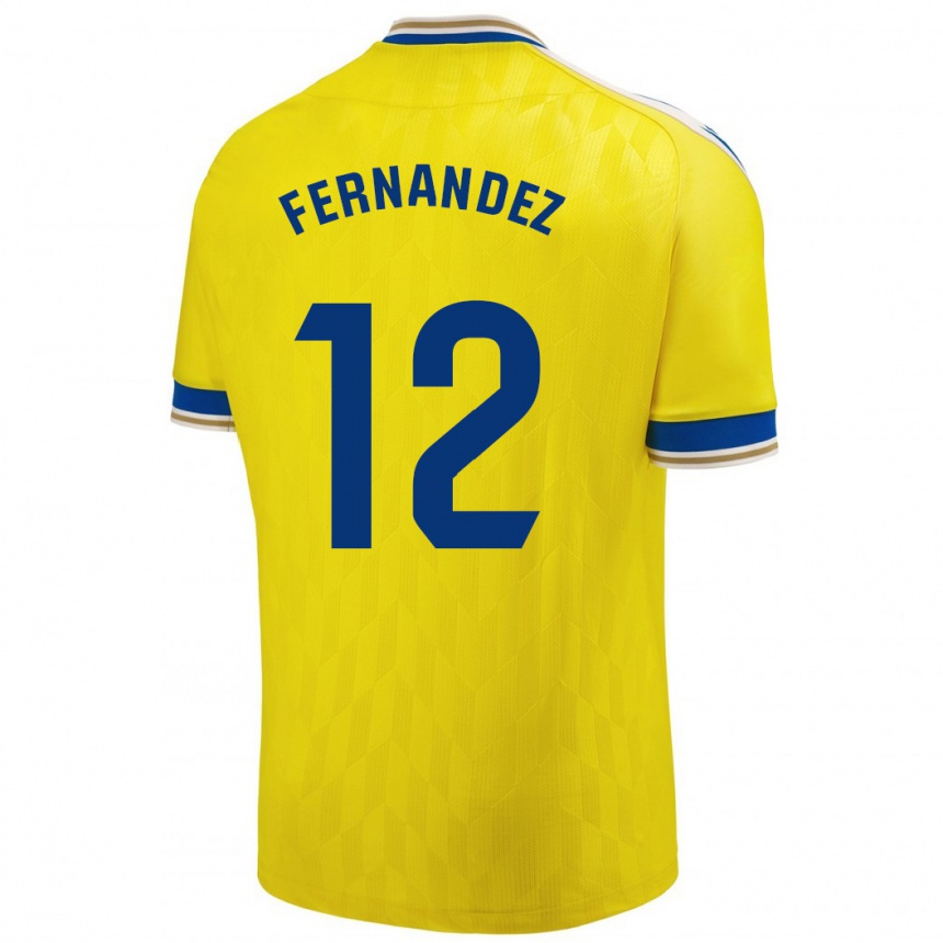 Men Football Sandra Fernández León #12 Yellow Home Jersey 2023/24 T-Shirt Canada