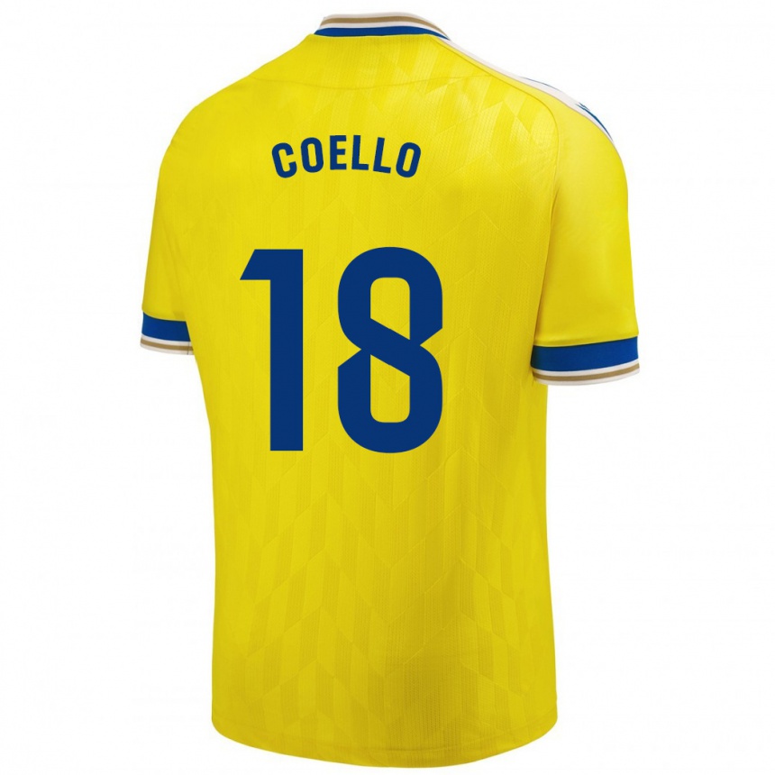 Homme Football Maillot María Del Carmen Coello Vidal #18 Jaune Tenues Domicile 2023/24 Canada