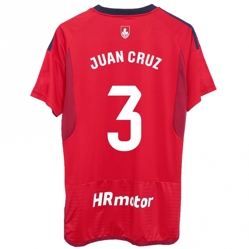 Men Football Juan Cruz #3 Red Home Jersey 2023/24 T-Shirt Canada