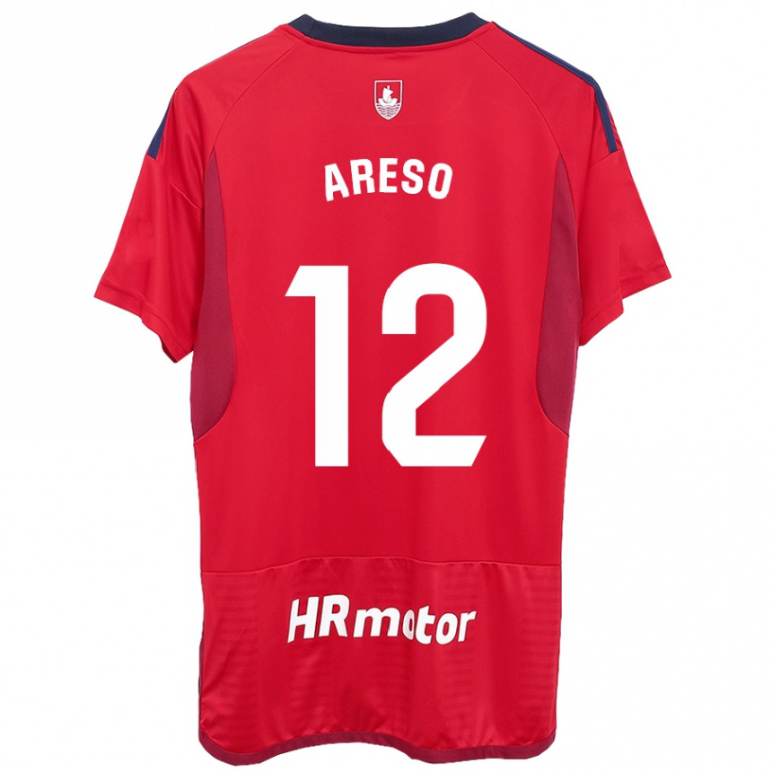 Men Football Jesús Areso #12 Red Home Jersey 2023/24 T-Shirt Canada