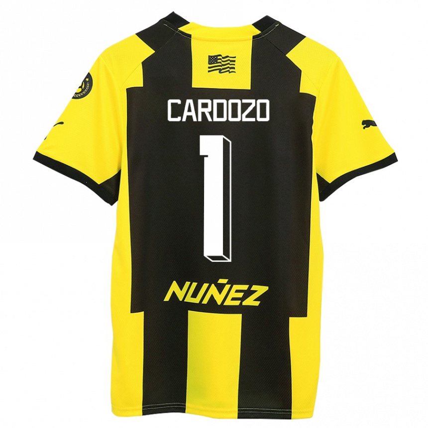 Men Football Thiago Cardozo #1 Yellow Black Home Jersey 2023/24 T-Shirt Canada