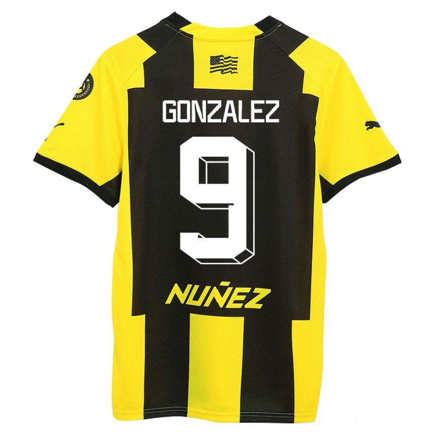 Homme Football Maillot Franco González #9 Jaune Noir Tenues Domicile 2023/24 Canada