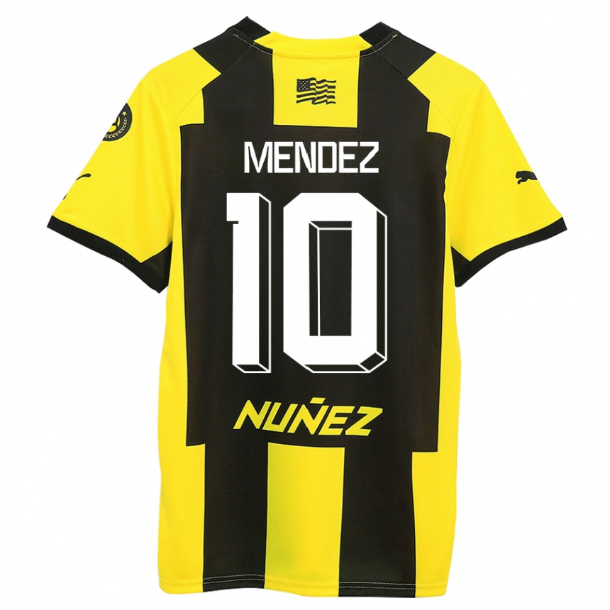 Men Football Kevin Méndez #10 Yellow Black Home Jersey 2023/24 T-Shirt Canada