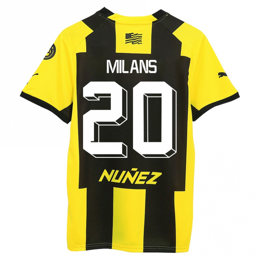 Men Football Pedro Milans #20 Yellow Black Home Jersey 2023/24 T-Shirt Canada