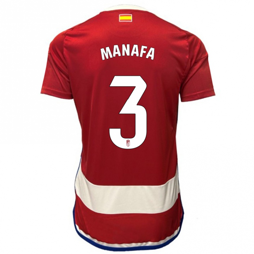 Men Football Wilson Manafa #3 Red Home Jersey 2023/24 T-Shirt Canada