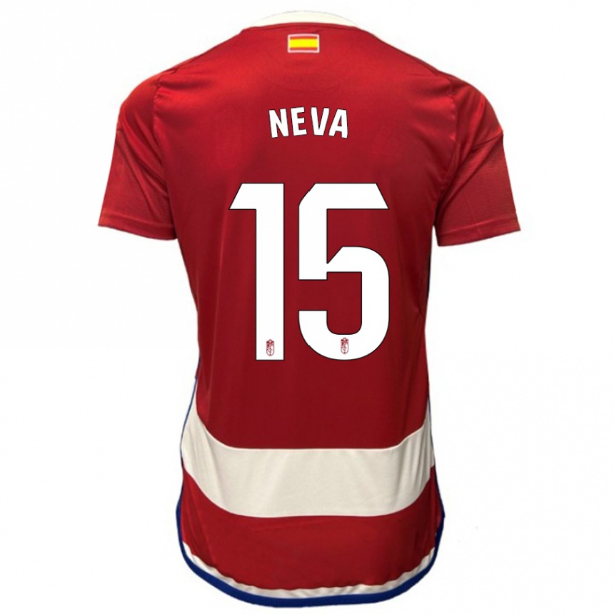 Men Football Carlos Neva #15 Red Home Jersey 2023/24 T-Shirt Canada