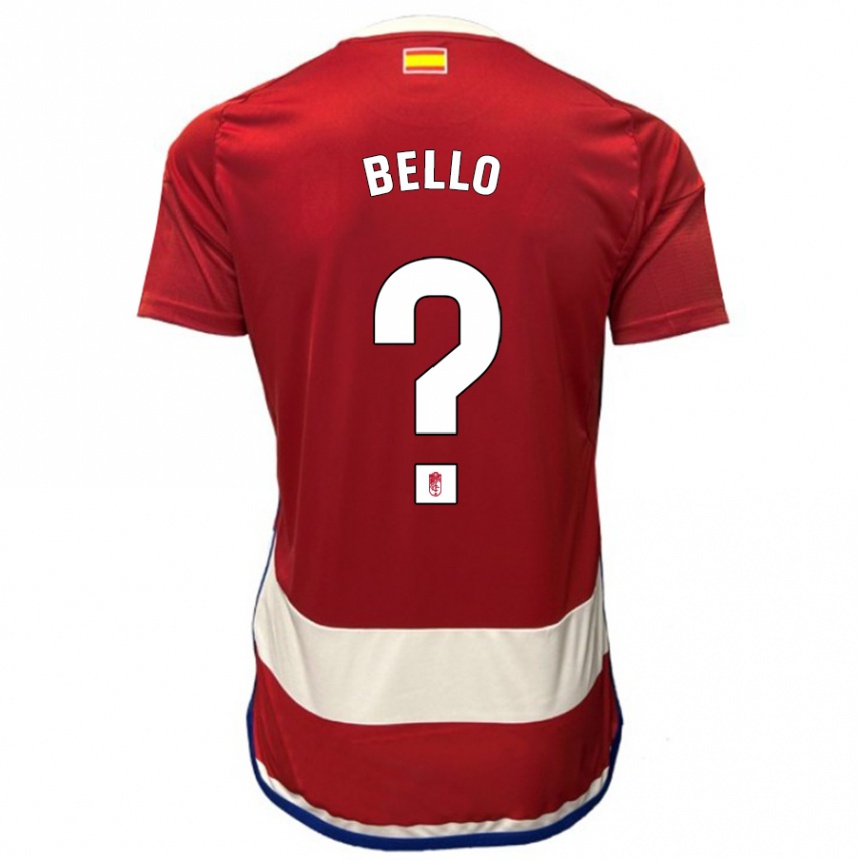 Men Football Eghosa Augustine Bello #0 Red Home Jersey 2023/24 T-Shirt Canada