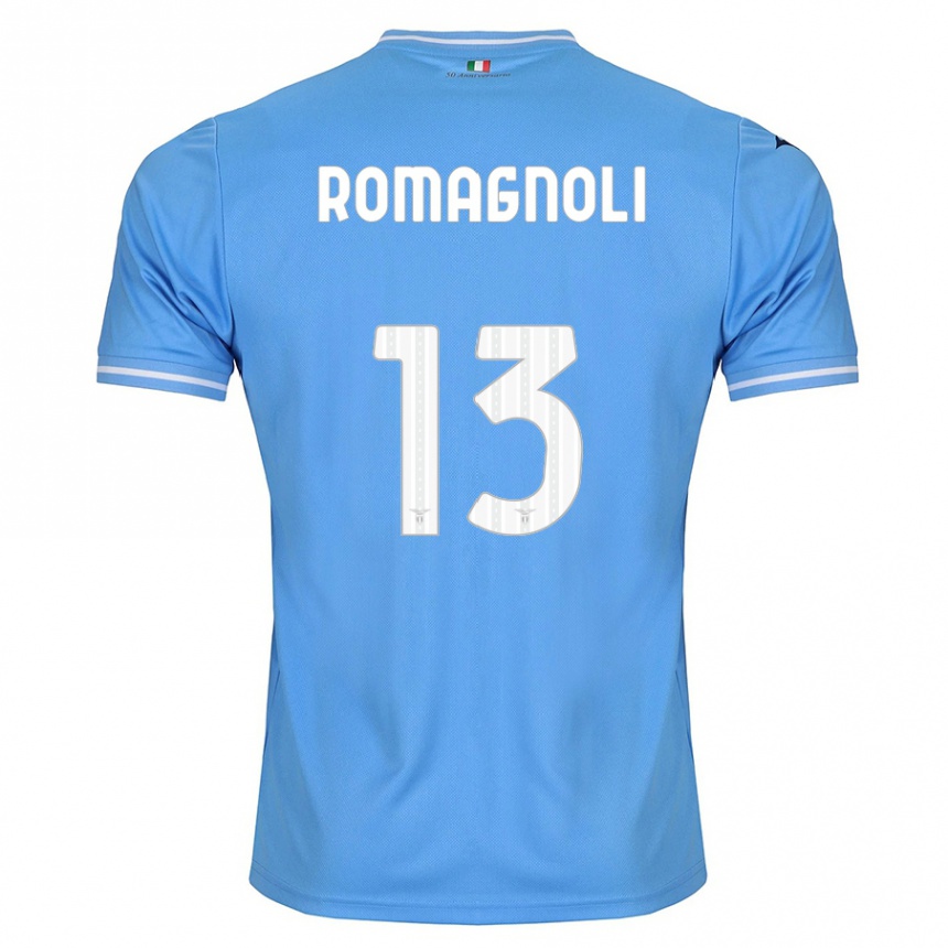 Men Football Alessio Romagnoli #13 Blue Home Jersey 2023/24 T-Shirt Canada