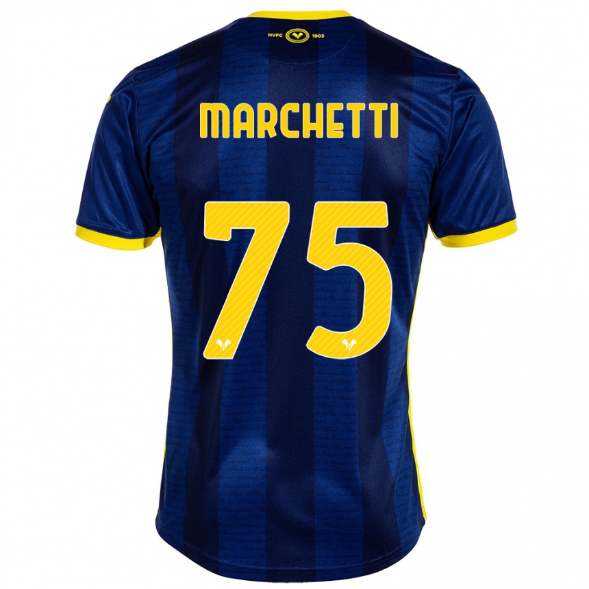 Homme Football Maillot Nicolò Marchetti #75 Marin Tenues Domicile 2023/24 Canada