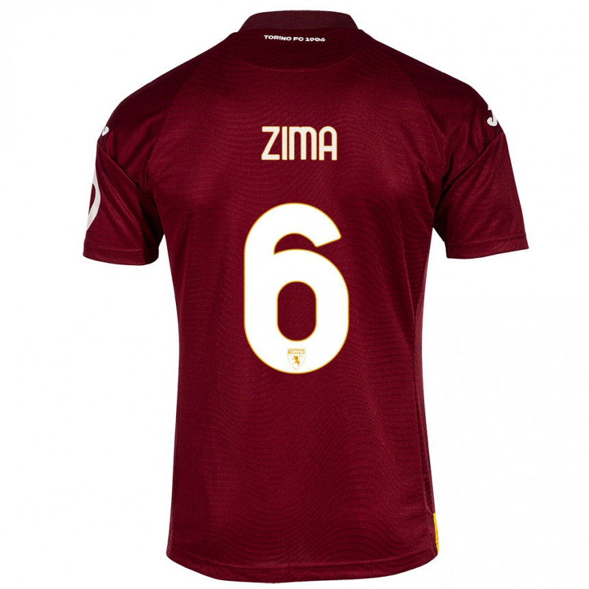 Homme Football Maillot David Zima #6 Rouge Foncé Tenues Domicile 2023/24 Canada