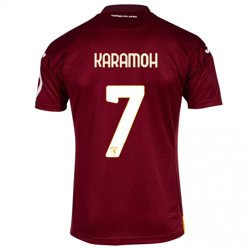 Homme Football Maillot Yann Karamoh #7 Rouge Foncé Tenues Domicile 2023/24 Canada