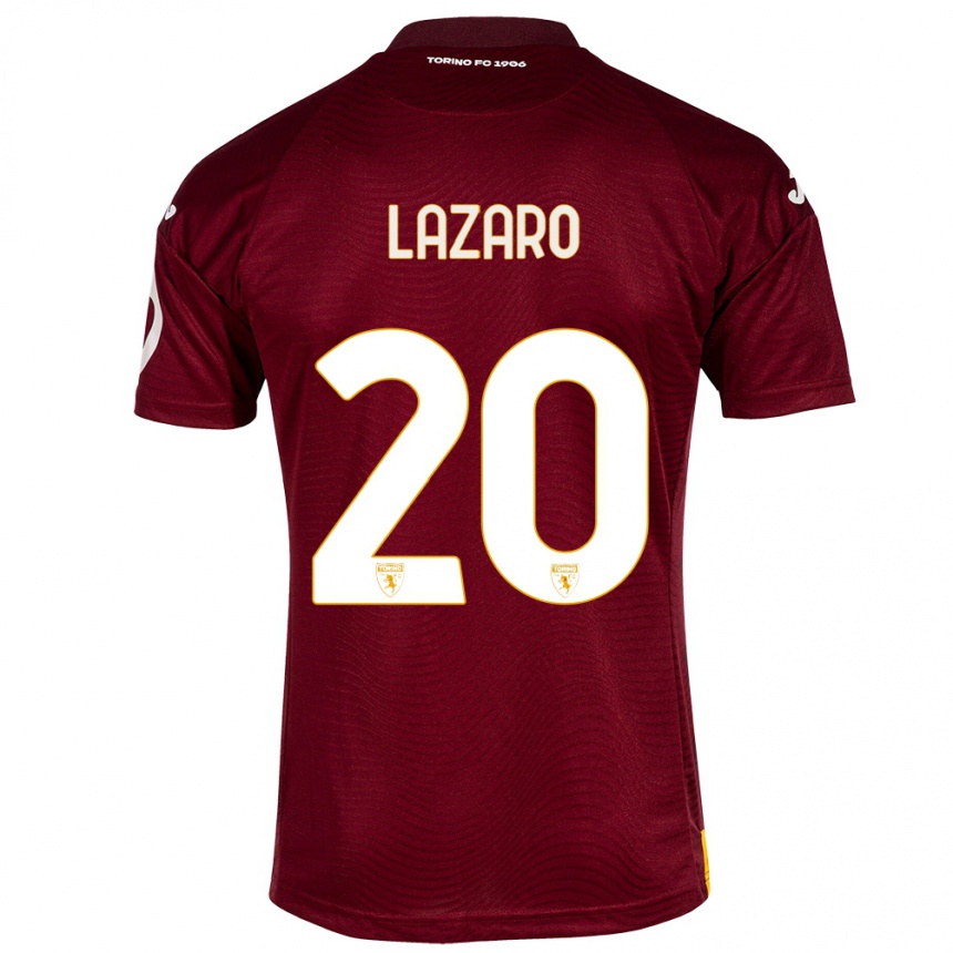 Homme Football Maillot Valentino Lazaro #20 Rouge Foncé Tenues Domicile 2023/24 Canada