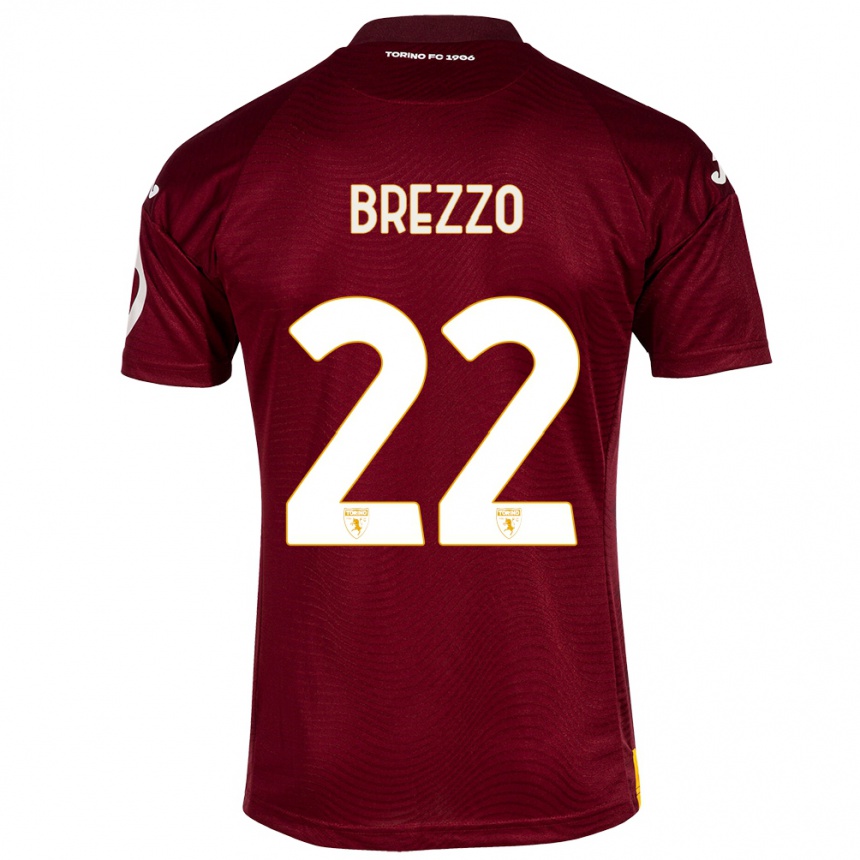 Men Football Matteo Brezzo #22 Dark Red Home Jersey 2023/24 T-Shirt Canada