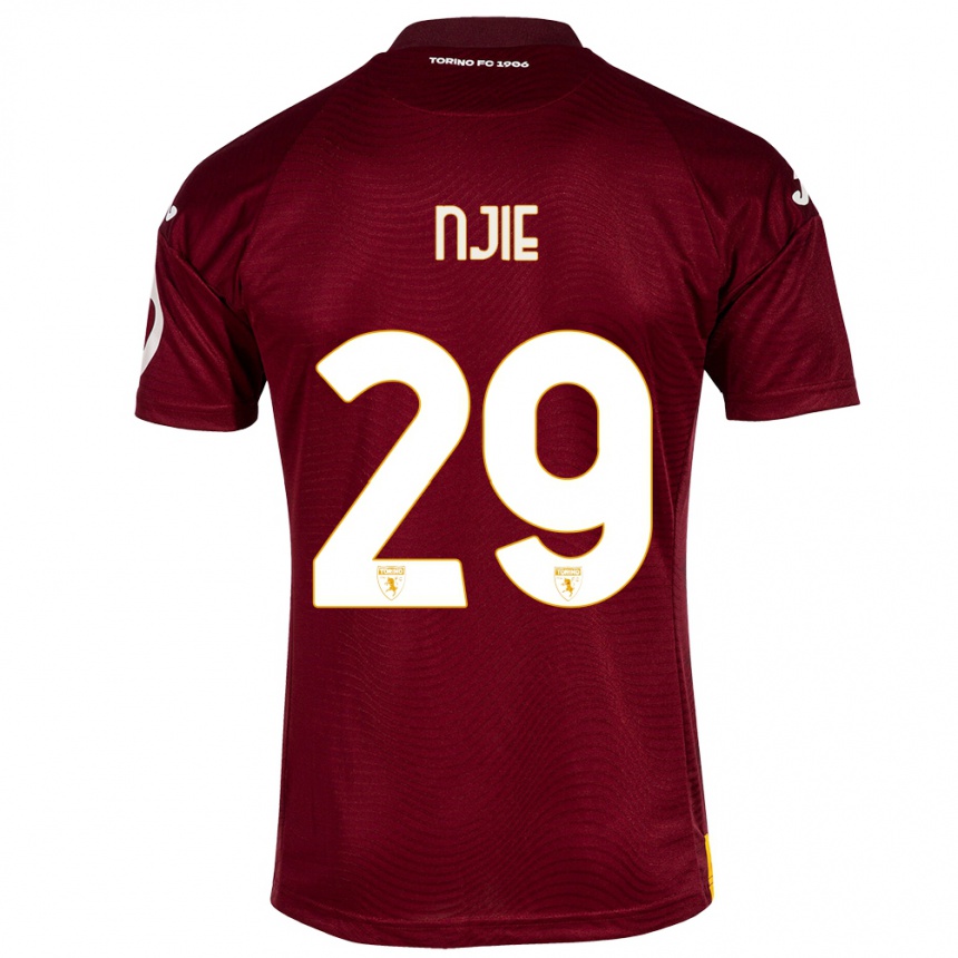 Men Football Alieu Njie #29 Dark Red Home Jersey 2023/24 T-Shirt Canada