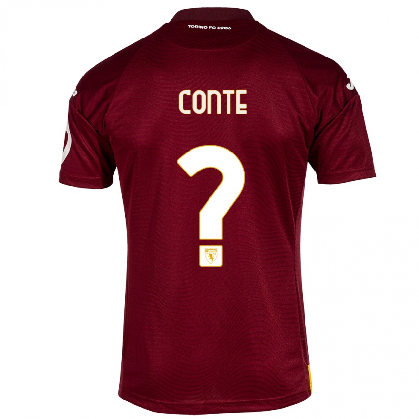 Men Football Gioele Conte #0 Dark Red Home Jersey 2023/24 T-Shirt Canada