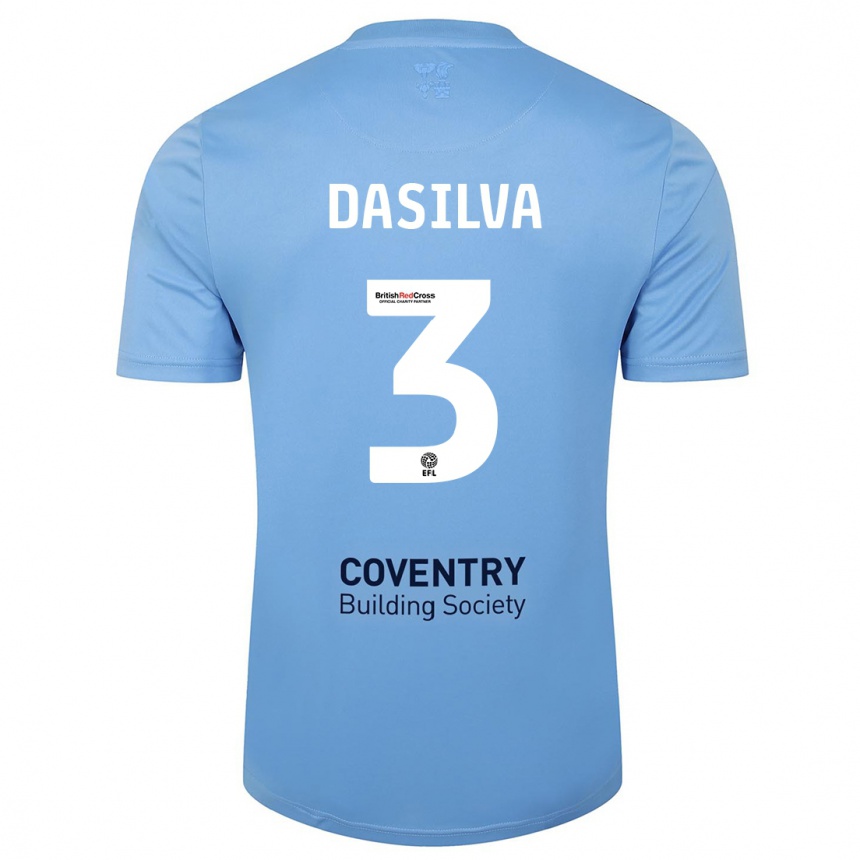 Men Football Jay Dasilva #3 Sky Blue Home Jersey 2023/24 T-Shirt Canada