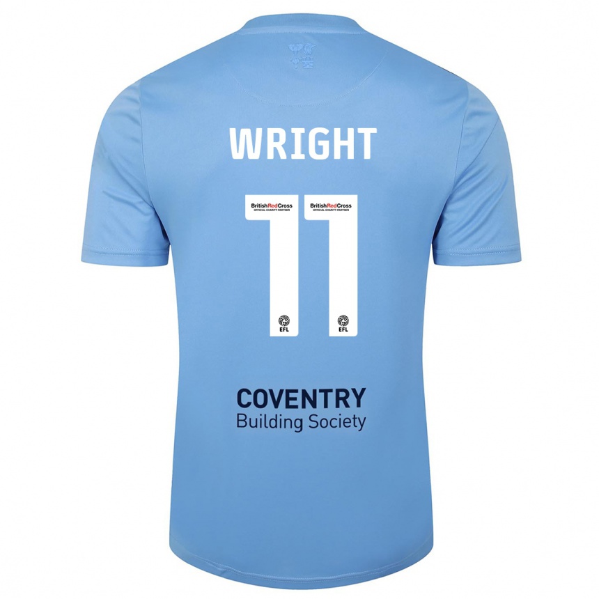 Men Football Haji Wright #11 Sky Blue Home Jersey 2023/24 T-Shirt Canada