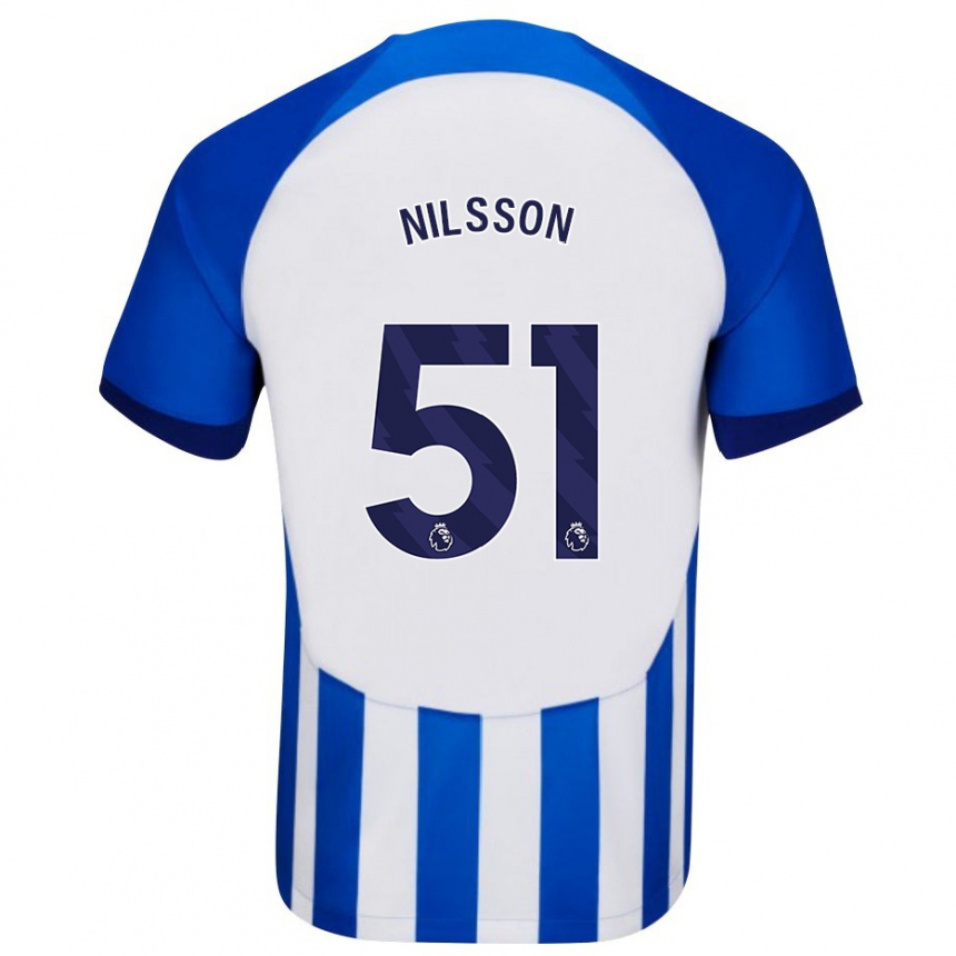 Homme Football Maillot Casper Nilsson #51 Bleu Tenues Domicile 2023/24 Canada