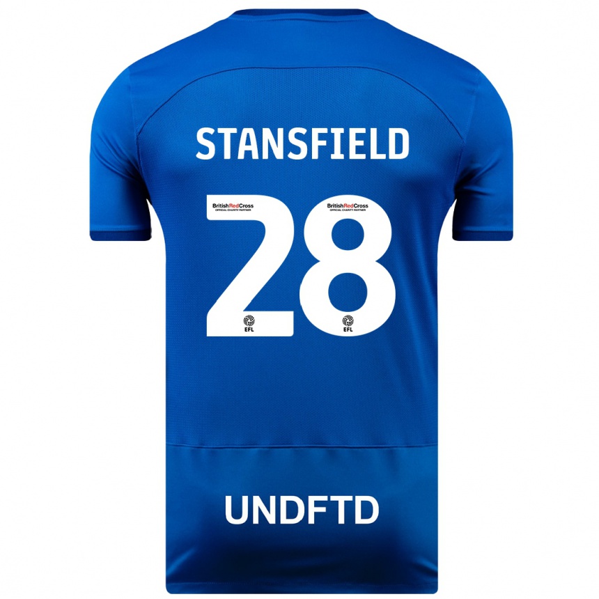 Men Football Jay Stansfield #28 Blue Home Jersey 2023/24 T-Shirt Canada