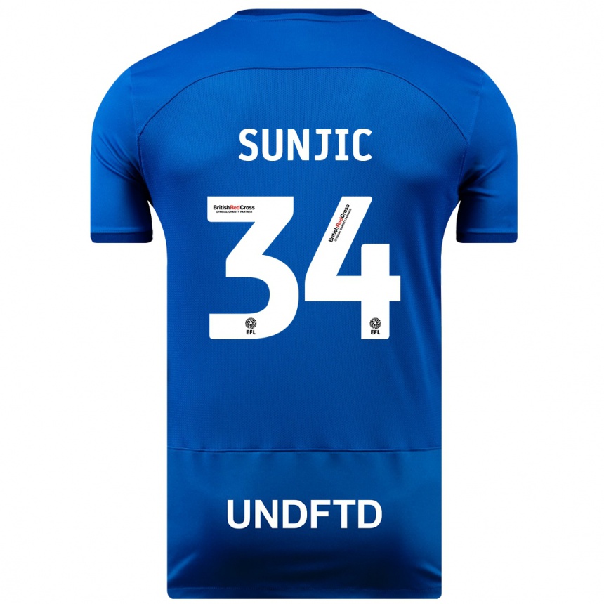 Men Football Ivan Sunjic #34 Blue Home Jersey 2023/24 T-Shirt Canada