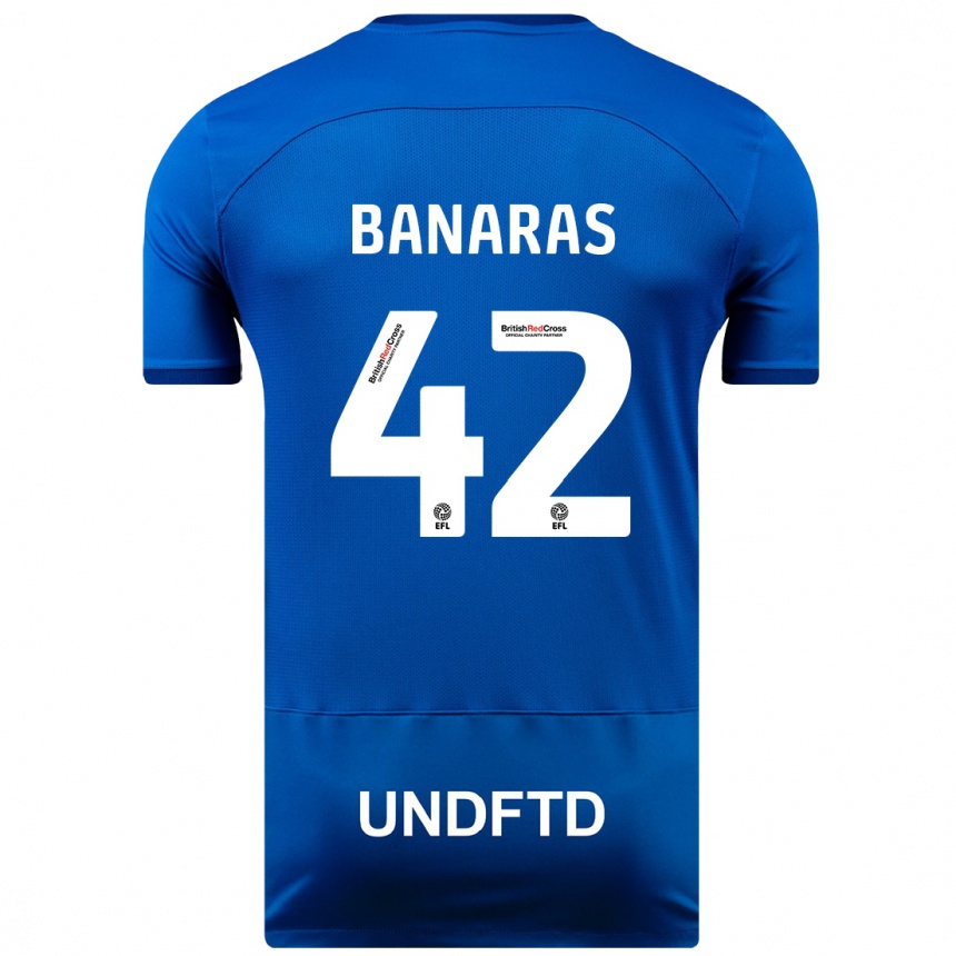 Men Football Layla Banaras #42 Blue Home Jersey 2023/24 T-Shirt Canada