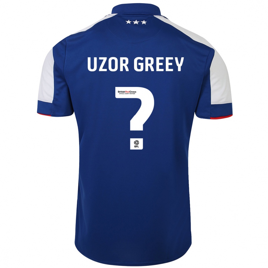 Men Football Chuks Uzor-Greey #0 Blue Home Jersey 2023/24 T-Shirt Canada