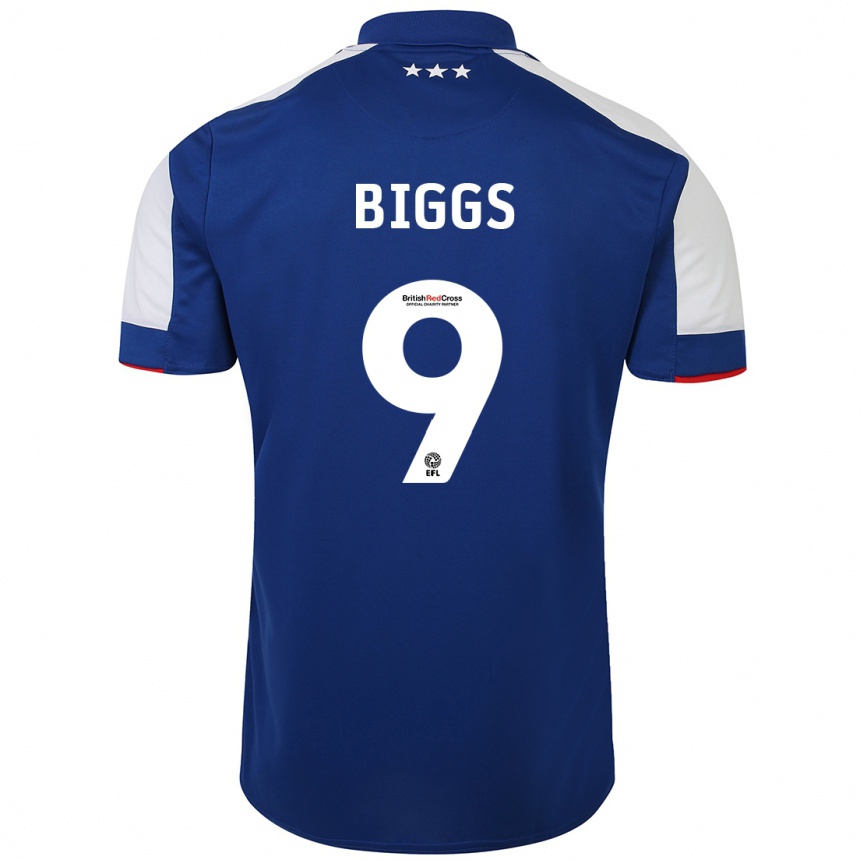 Men Football Maddie Biggs #9 Blue Home Jersey 2023/24 T-Shirt Canada