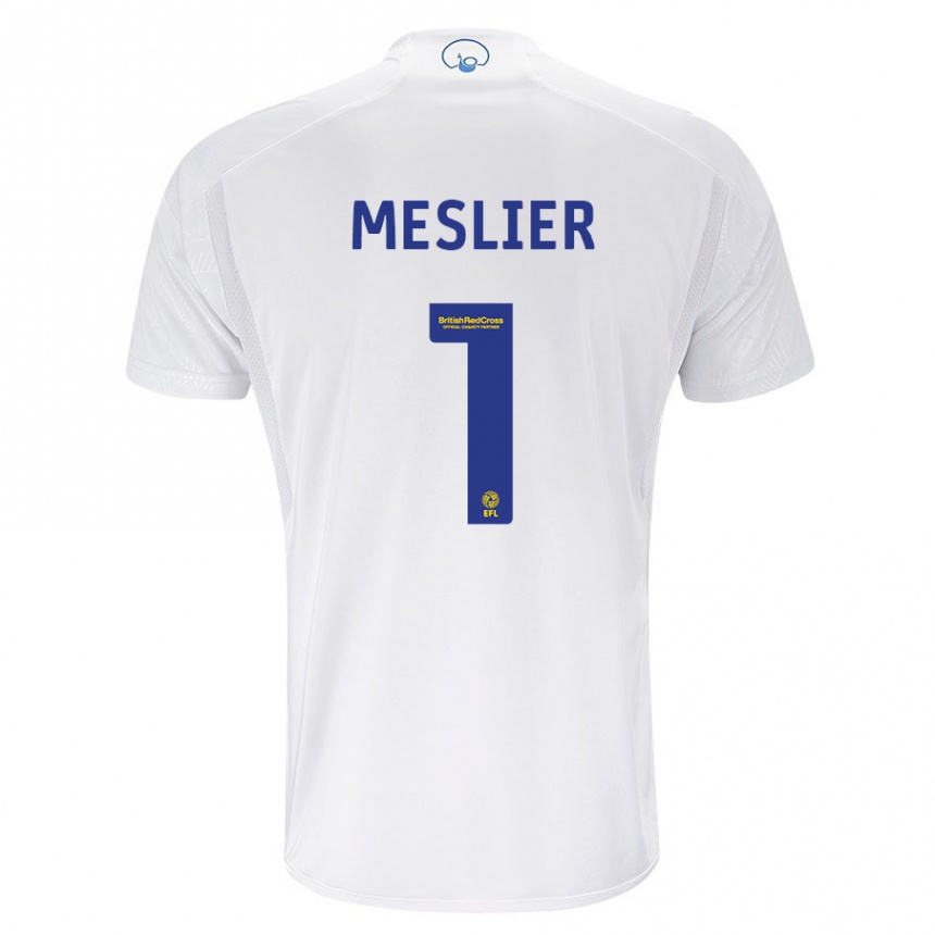 Men Football Illan Meslier #1 White Home Jersey 2023/24 T-Shirt Canada