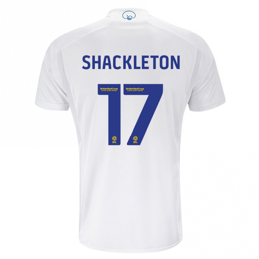 Men Football Jamie Shackleton #17 White Home Jersey 2023/24 T-Shirt Canada