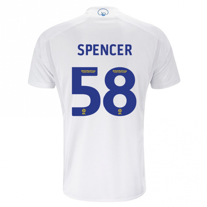 Men Football Morten Spencer #58 White Home Jersey 2023/24 T-Shirt Canada