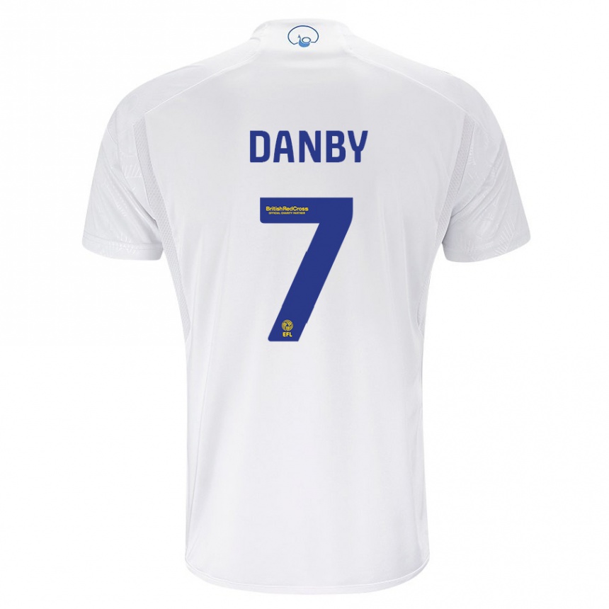 Men Football Sarah Danby #7 White Home Jersey 2023/24 T-Shirt Canada