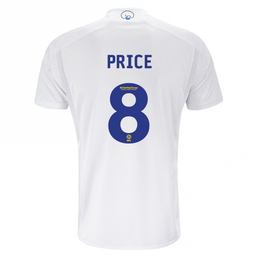 Men Football Leoni Price #8 White Home Jersey 2023/24 T-Shirt Canada