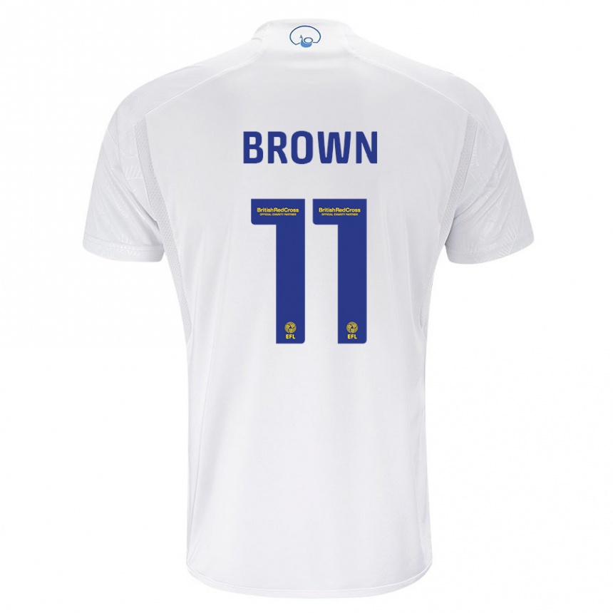 Men Football Abbie Brown #11 White Home Jersey 2023/24 T-Shirt Canada