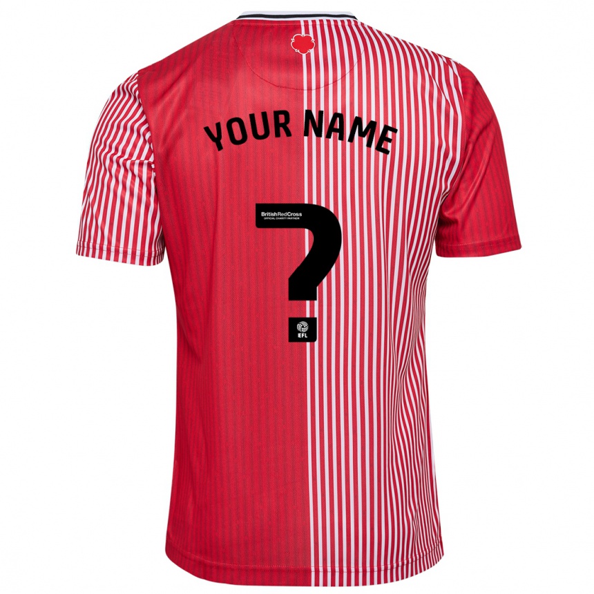 Men Football Your Name #0 Red Home Jersey 2023/24 T-Shirt Canada