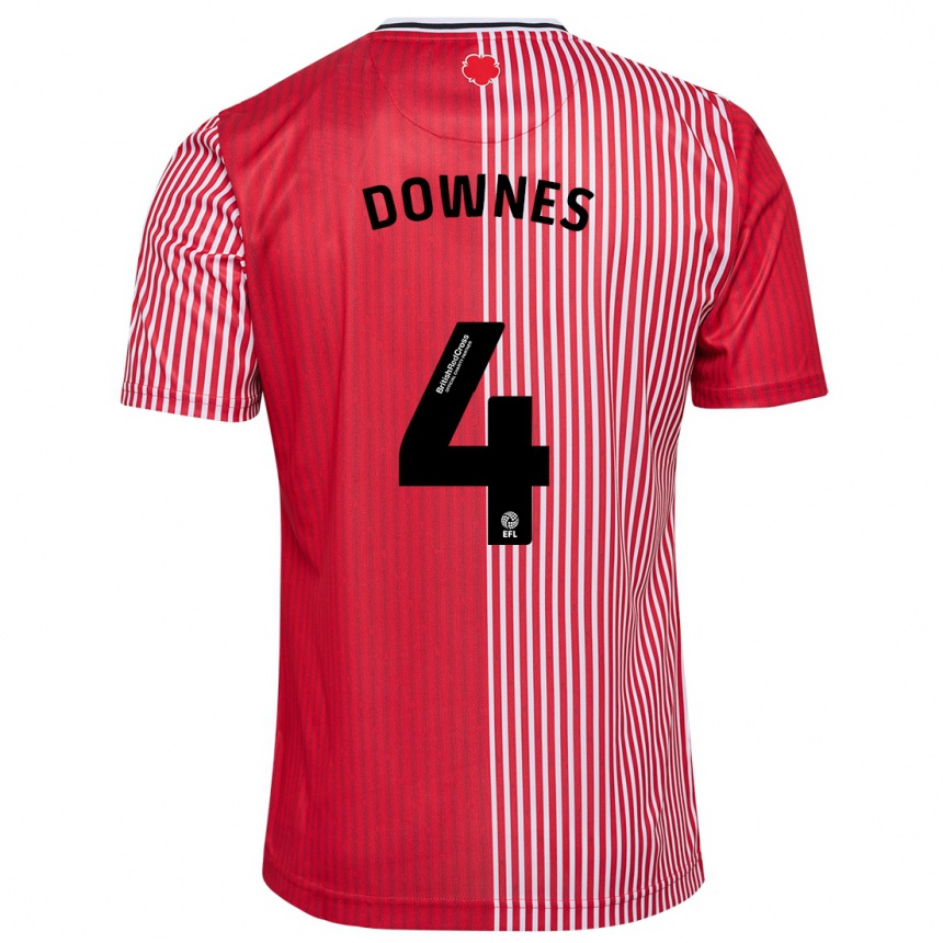 Men Football Flynn Downes #4 Red Home Jersey 2023/24 T-Shirt Canada