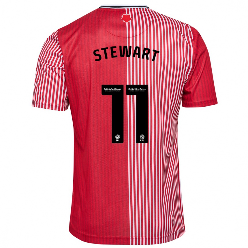 Men Football Ross Stewart #11 Red Home Jersey 2023/24 T-Shirt Canada