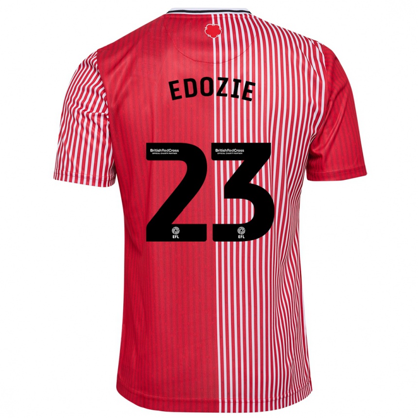 Men Football Samuel Edozie #23 Red Home Jersey 2023/24 T-Shirt Canada