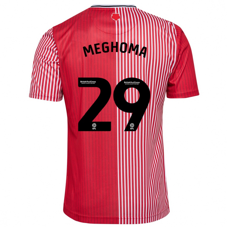 Men Football Jayden Meghoma #29 Red Home Jersey 2023/24 T-Shirt Canada