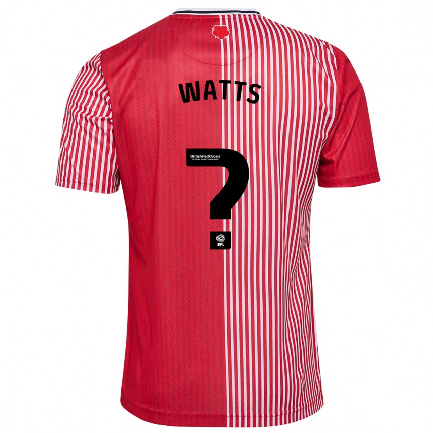 Men Football Harry Watts #0 Red Home Jersey 2023/24 T-Shirt Canada