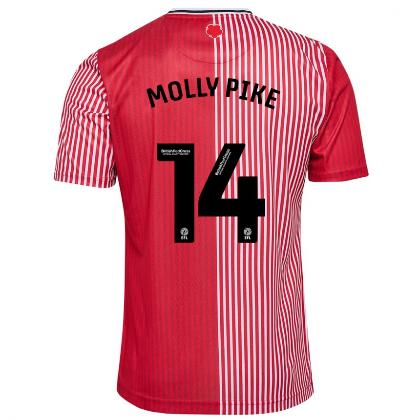 Men Football Molly Pike #14 Red Home Jersey 2023/24 T-Shirt Canada