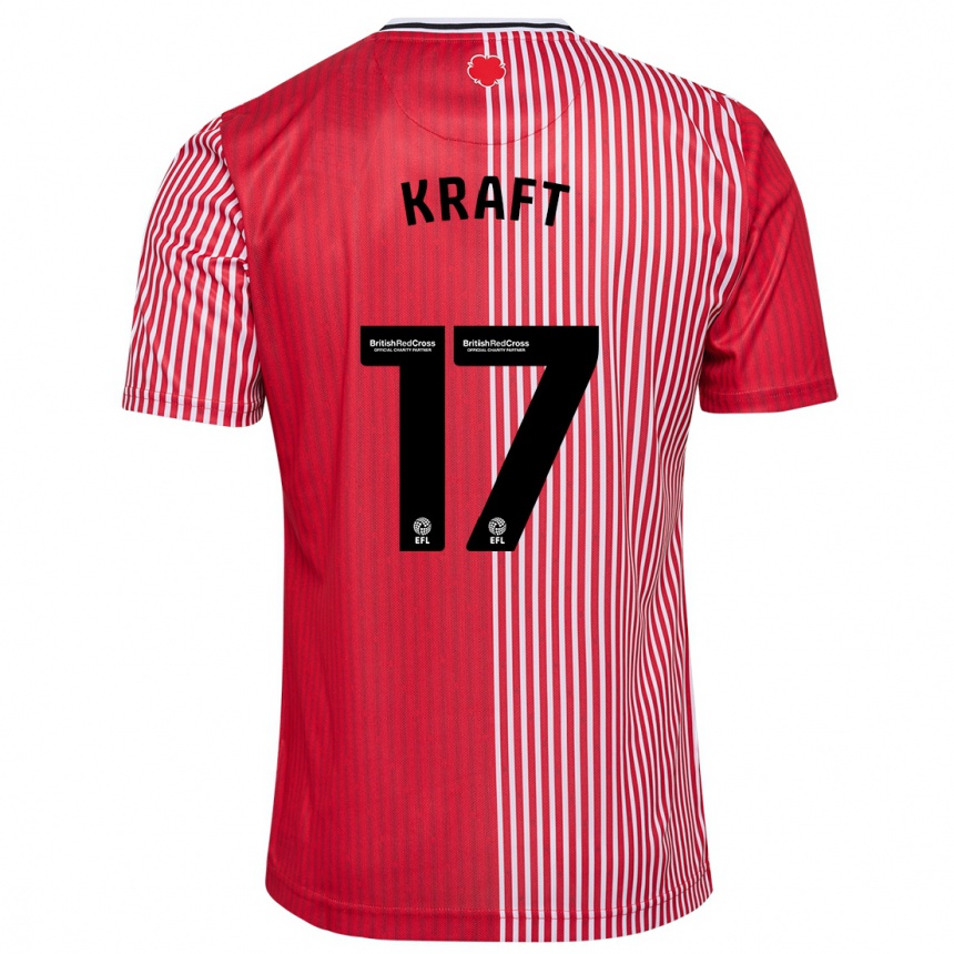 Men Football Emily Kraft #17 Red Home Jersey 2023/24 T-Shirt Canada