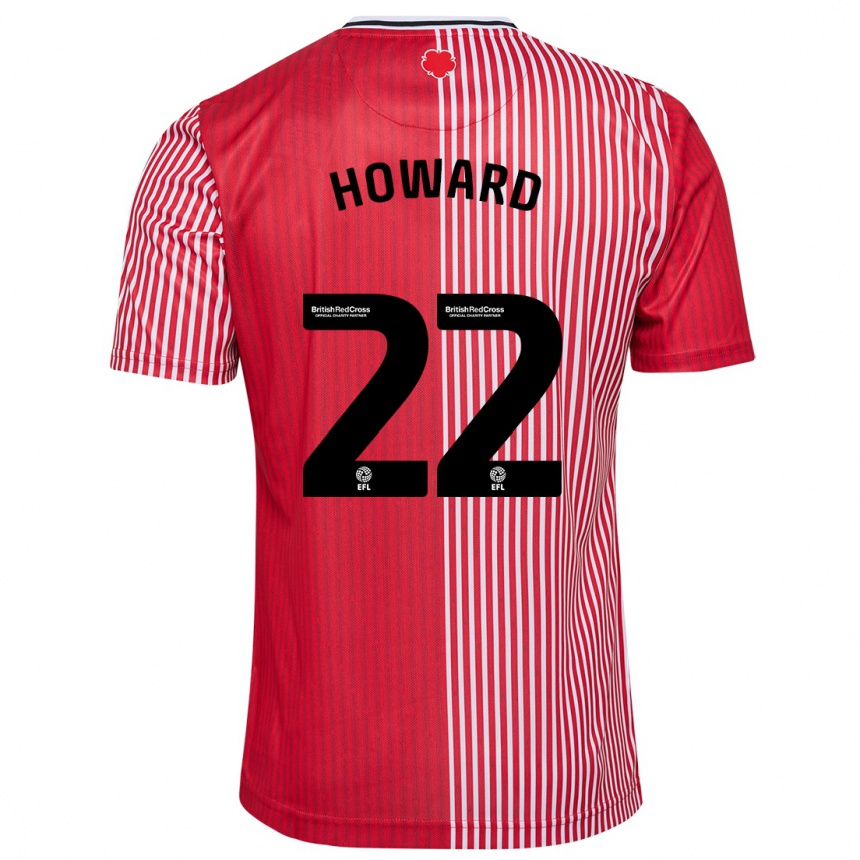 Men Football Bethany-May Howard #22 Red Home Jersey 2023/24 T-Shirt Canada