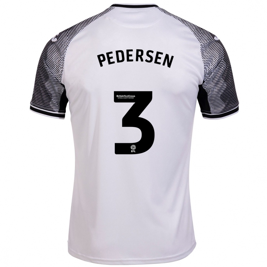 Men Football Kristian Pedersen #3 White Home Jersey 2023/24 T-Shirt Canada