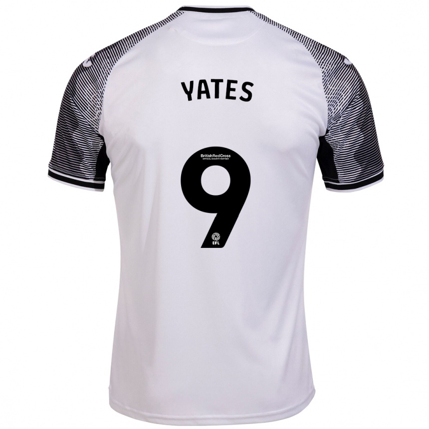 Men Football Jerry Yates #9 White Home Jersey 2023/24 T-Shirt Canada