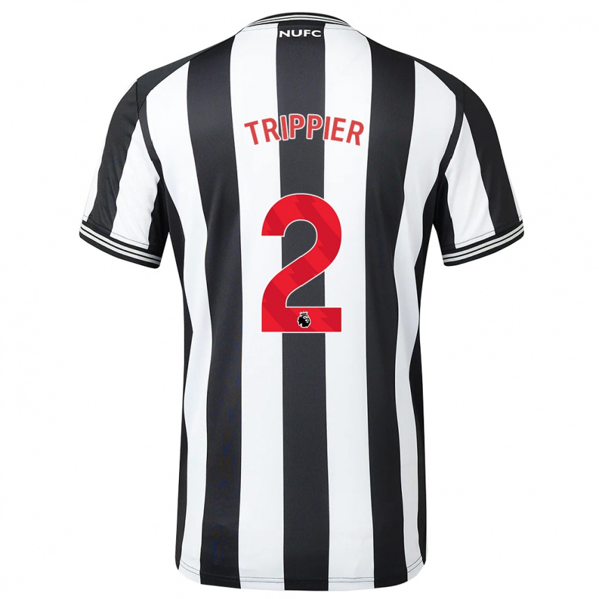 Men Football Kieran Trippier #2 Black White Home Jersey 2023/24 T-Shirt Canada